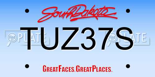 TUZ37S South Dakota License Plate