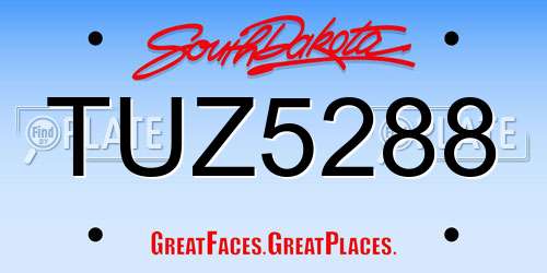 TUZ5288 South Dakota License Plate