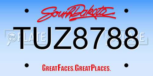 TUZ8788 South Dakota License Plate