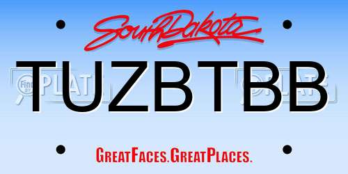 TUZBTBB South Dakota License Plate
