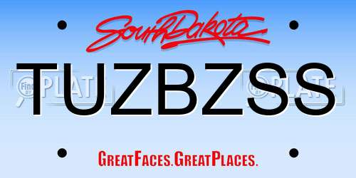 TUZBZSS South Dakota License Plate