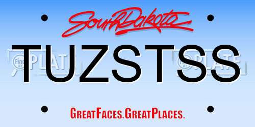 TUZSTSS South Dakota License Plate