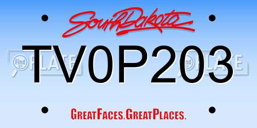 TV0P203 South Dakota License Plate