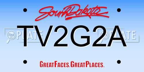 TV2G2A South Dakota License Plate