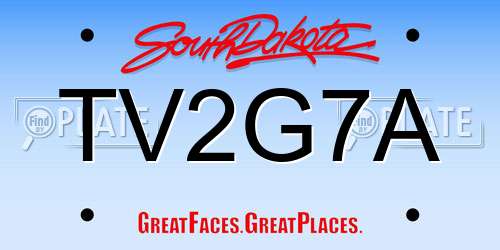 TV2G7A South Dakota License Plate