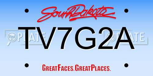 TV7G2A South Dakota License Plate