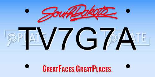 TV7G7A South Dakota License Plate