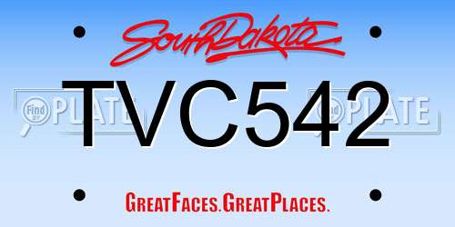 TVC542 South Dakota License Plate