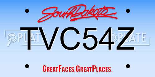 TVC54Z South Dakota License Plate
