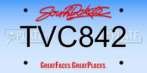 TVC842 South Dakota License Plate