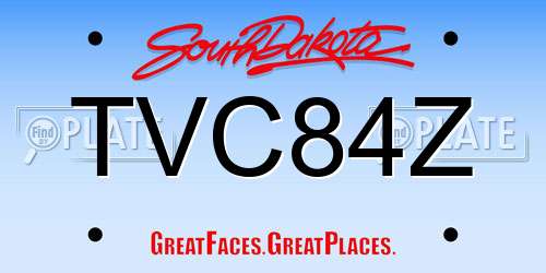 TVC84Z South Dakota License Plate