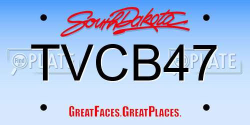 TVCB47 South Dakota License Plate