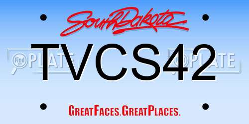 TVCS42 South Dakota License Plate