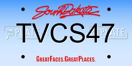 TVCS47 South Dakota License Plate