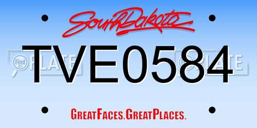 TVE0584 South Dakota License Plate