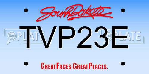 TVP23E South Dakota License Plate