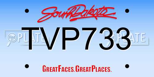 TVP733 South Dakota License Plate