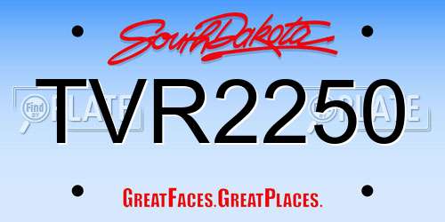 TVR2250 South Dakota License Plate