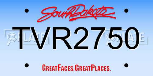 TVR2750 South Dakota License Plate