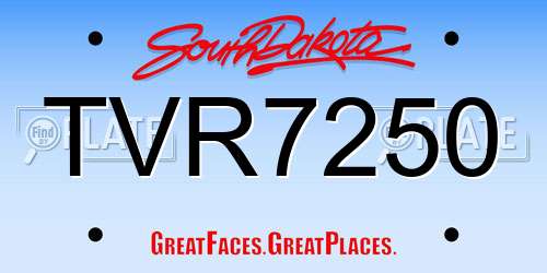 TVR7250 South Dakota License Plate