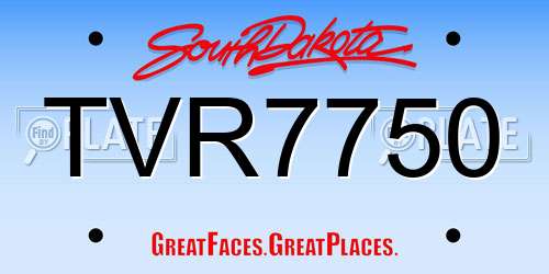 TVR7750 South Dakota License Plate