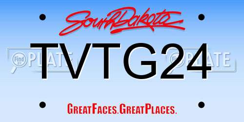 TVTG24 South Dakota License Plate