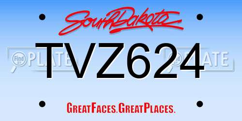 TVZ624 South Dakota License Plate
