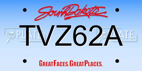 TVZ62A South Dakota License Plate