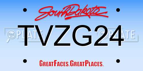 TVZG24 South Dakota License Plate
