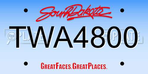 TWA4800 South Dakota License Plate