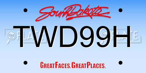 TWD99H South Dakota License Plate