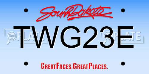 TWG23E South Dakota License Plate