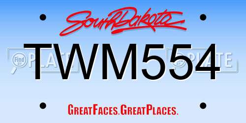 TWM554 South Dakota License Plate