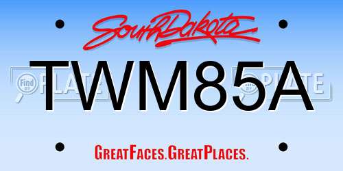TWM85A South Dakota License Plate