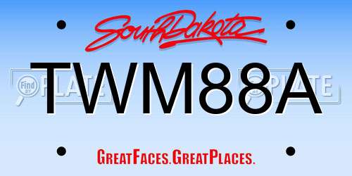 TWM88A South Dakota License Plate