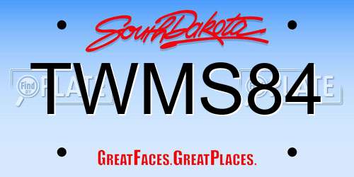 TWMS84 South Dakota License Plate