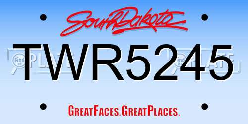 TWR5245 South Dakota License Plate