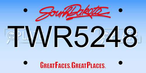 TWR5248 South Dakota License Plate