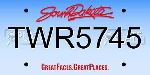 TWR5745 South Dakota License Plate