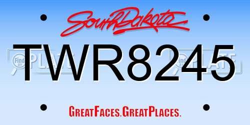 TWR8245 South Dakota License Plate