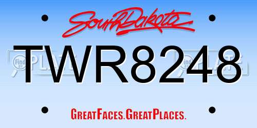TWR8248 South Dakota License Plate