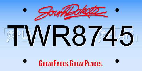 TWR8745 South Dakota License Plate