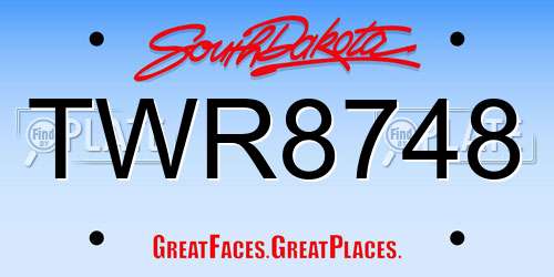 TWR8748 South Dakota License Plate