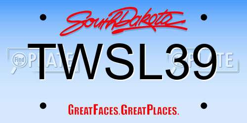 TWSL39 South Dakota License Plate