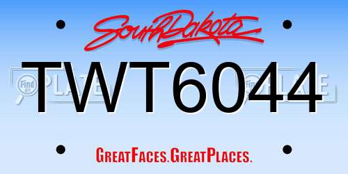 TWT6044 South Dakota License Plate