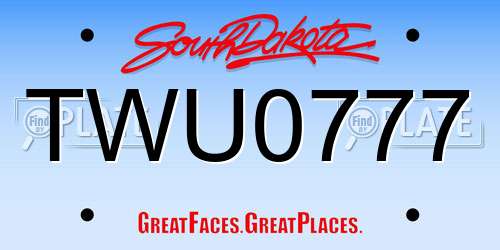 TWU0777 South Dakota License Plate