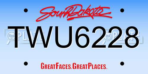 TWU6228 South Dakota License Plate
