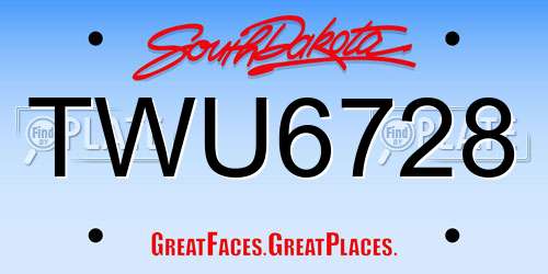 TWU6728 South Dakota License Plate