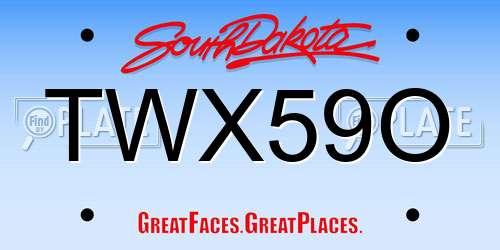 TWX59O South Dakota License Plate