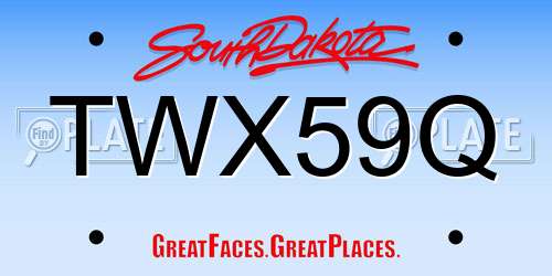 TWX59Q South Dakota License Plate